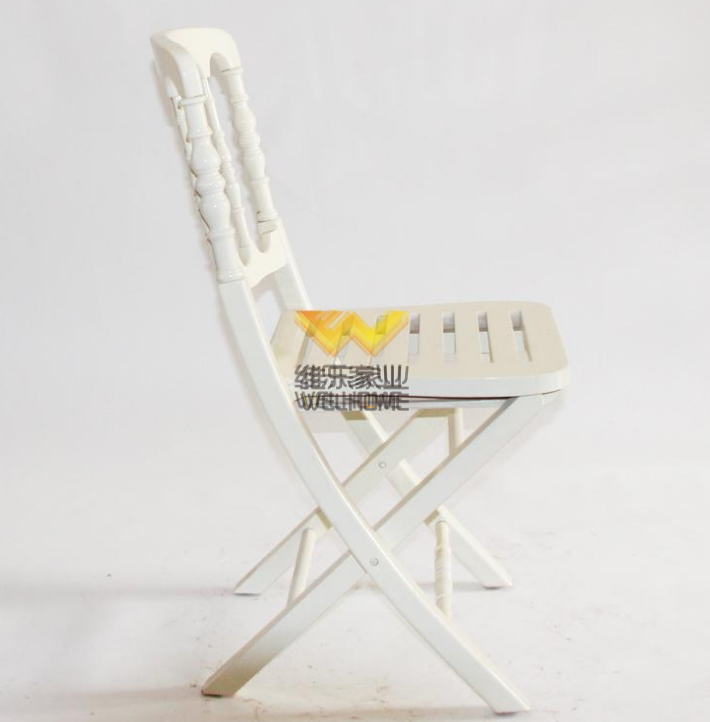 White wooden chateau folding chair for wedding/event